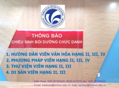 THÔNG BÁO CHIÊU SINH CÁC LỚP BỒI DƯỠNG CHỨC DANH NGHỀ NGHIỆP